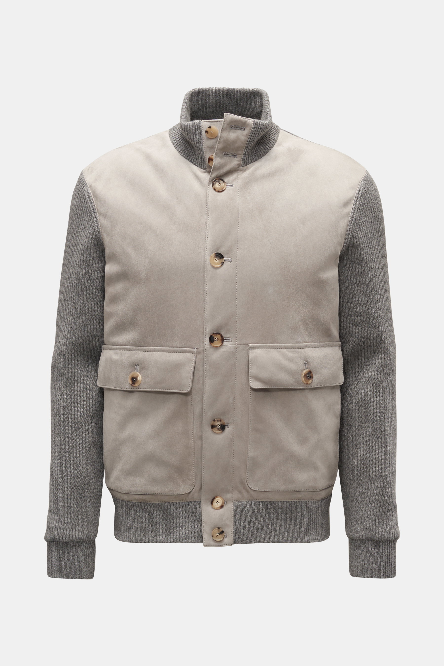 Brunello Cucinelli Cashmere Strickblouson grau