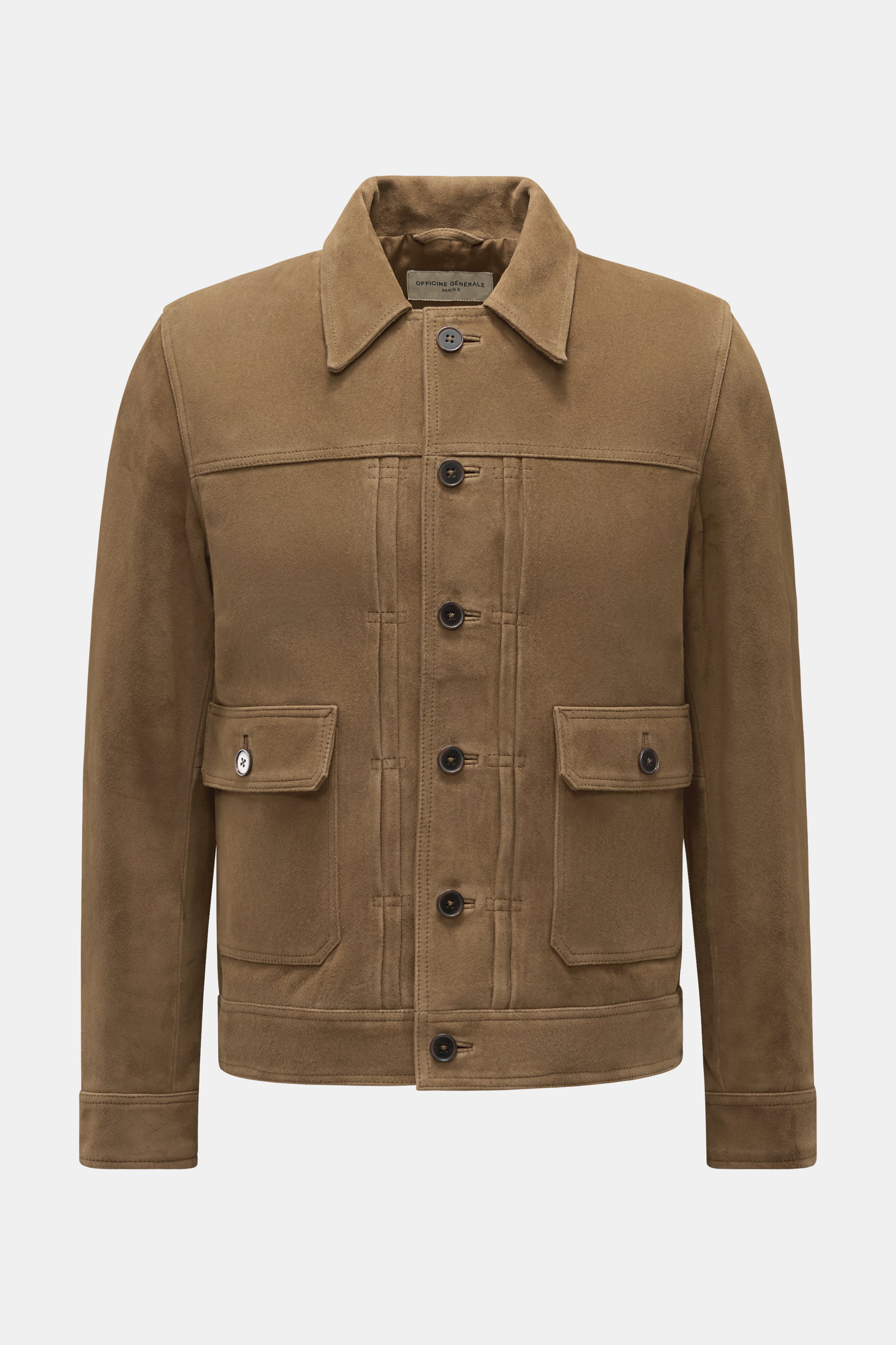 Officine Générale Verlourslederjacke 'Lazlo' braun