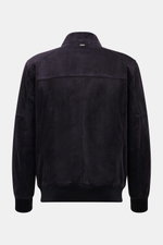 Windsor Lederblouson 'Borello' dark navy, Rückansicht, Slim Fit Blouson aus softem, chromfrei gegerbtem Veloursleder mit Stehkragen, elastischen Bündchen und Innentaschen.