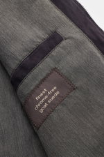 Windsor Lederblouson 'Borello' dark navy aus softem, chromfrei gegerbtem Veloursleder, Detailaufnahme Innenfutter mit Innentasche und Label.