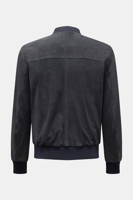 Arma Veloursleder-Blouson 'Didier' dark navy, Rückansicht, Slim Fit aus feinem Ziegenvelours mit elastischen Rippbündchen und tonalem Innenfutter.