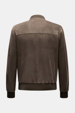 Arma Veloursleder-Blouson 'Didier' dunkelbraun, Rückansicht, Slim Fit, feines Ziegenvelours, Blousonkragen, elastische Rippbündchen, zwei Innentaschen.