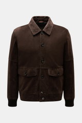 Windsor Velourslederjacke 'Manfredo' dunkelbraun