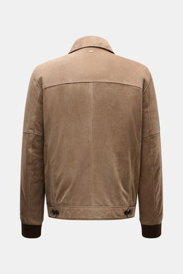 Windsor Velourslederjacke 'Manfredo' taupe