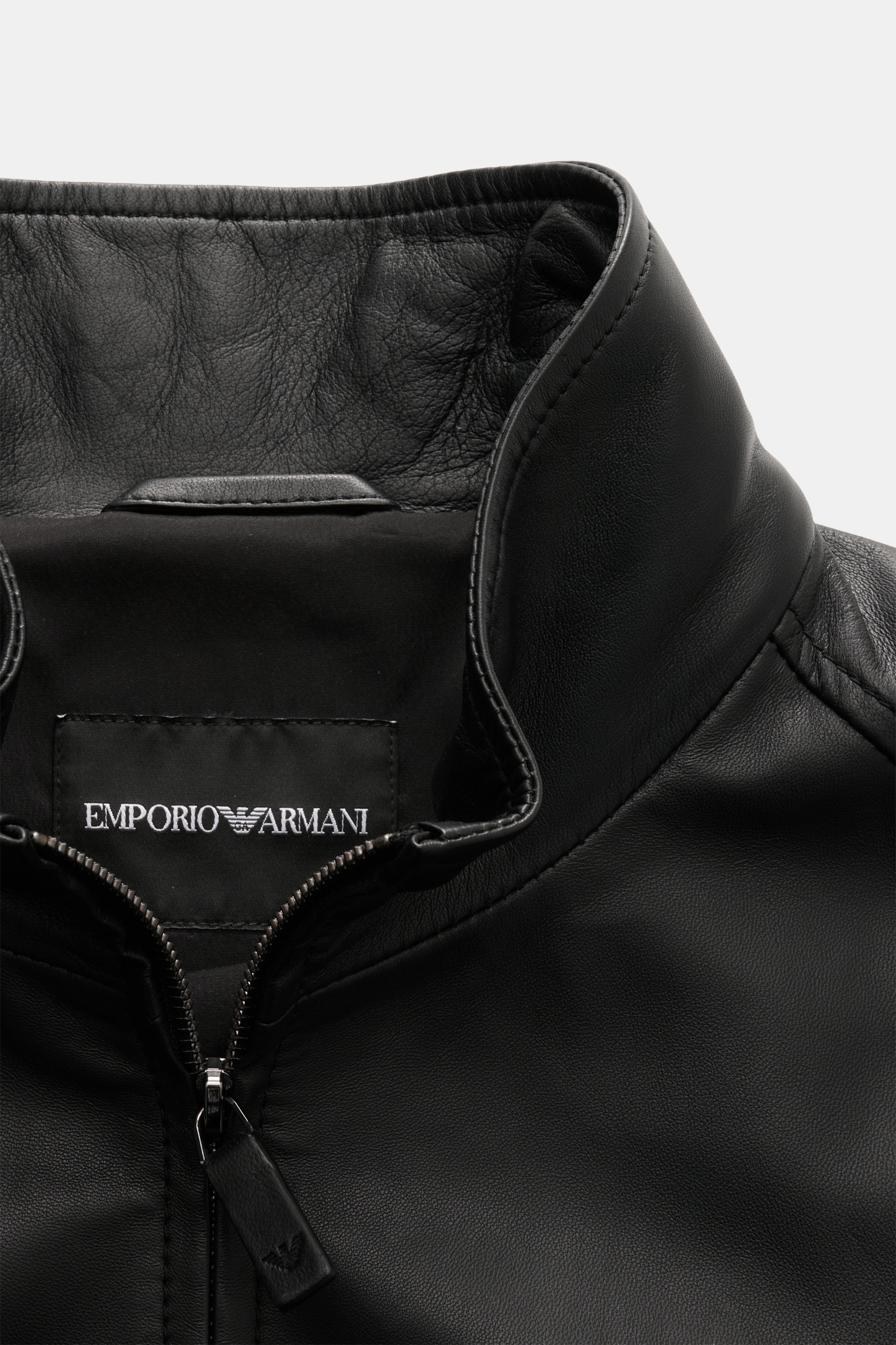 EMPORIO ARMANI Leather Blouson Black