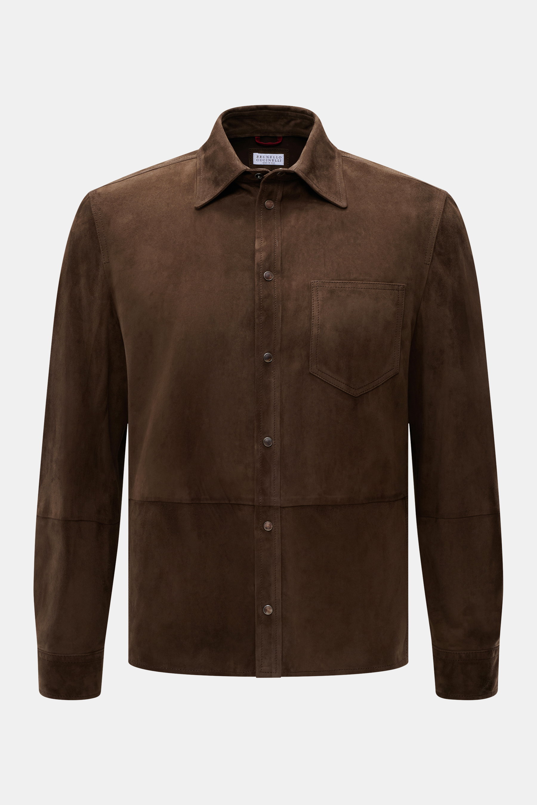 Brunello Cucinelli Velourslederjacke braun