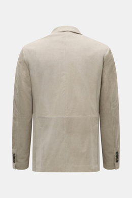 Rückansicht des Rifugio Veloursleder-Sakko sand, Slim Fit aus edlem Veloursleder mit Schurwollfutter und dekorativen Nähten.