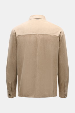 Agnona Veloursleder-Overshirt beige