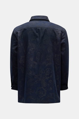 Etro Jeans-Overshirt navy/schwarz gemustert
