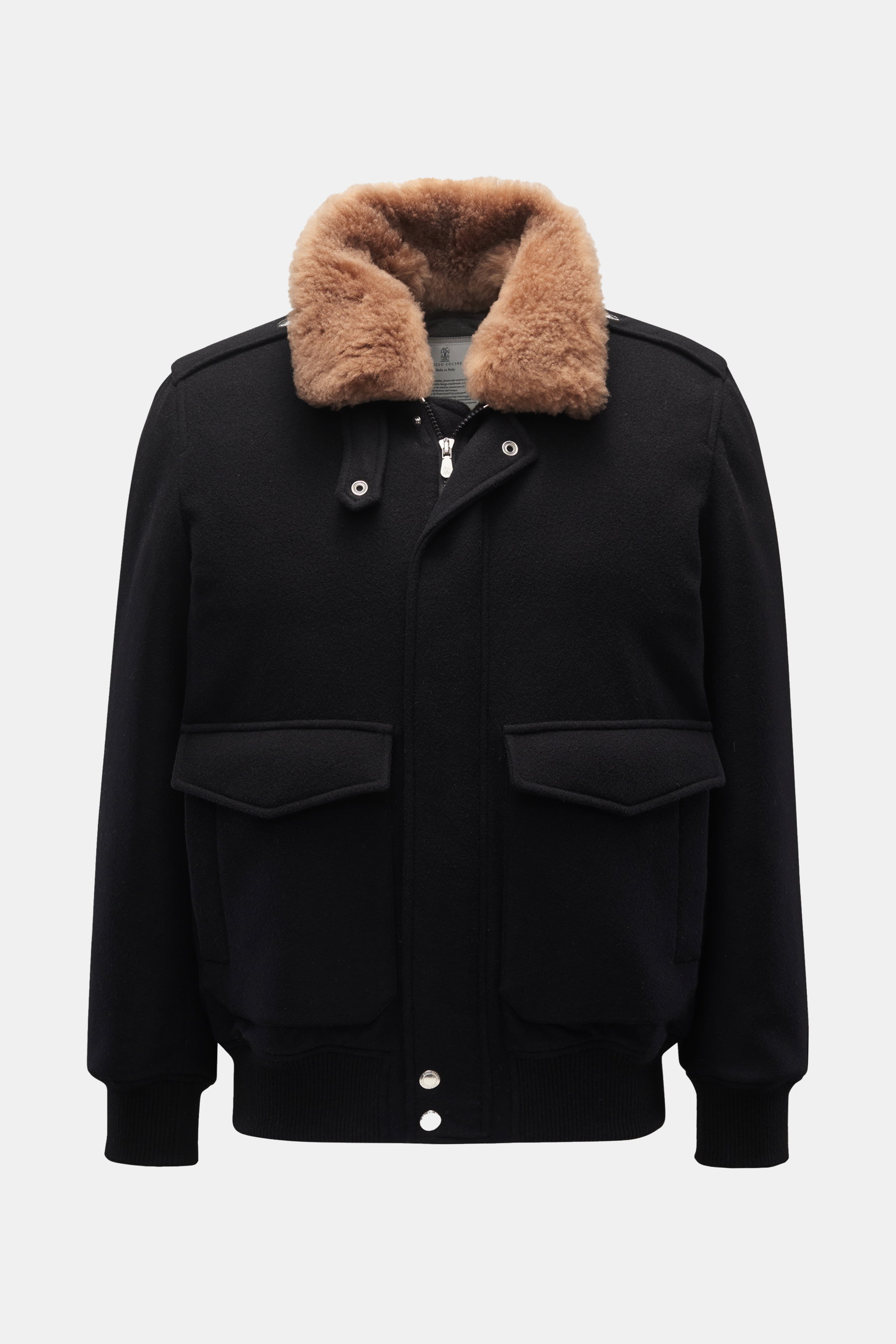 Brunello Cucinelli Cashmere Blouson schwarz