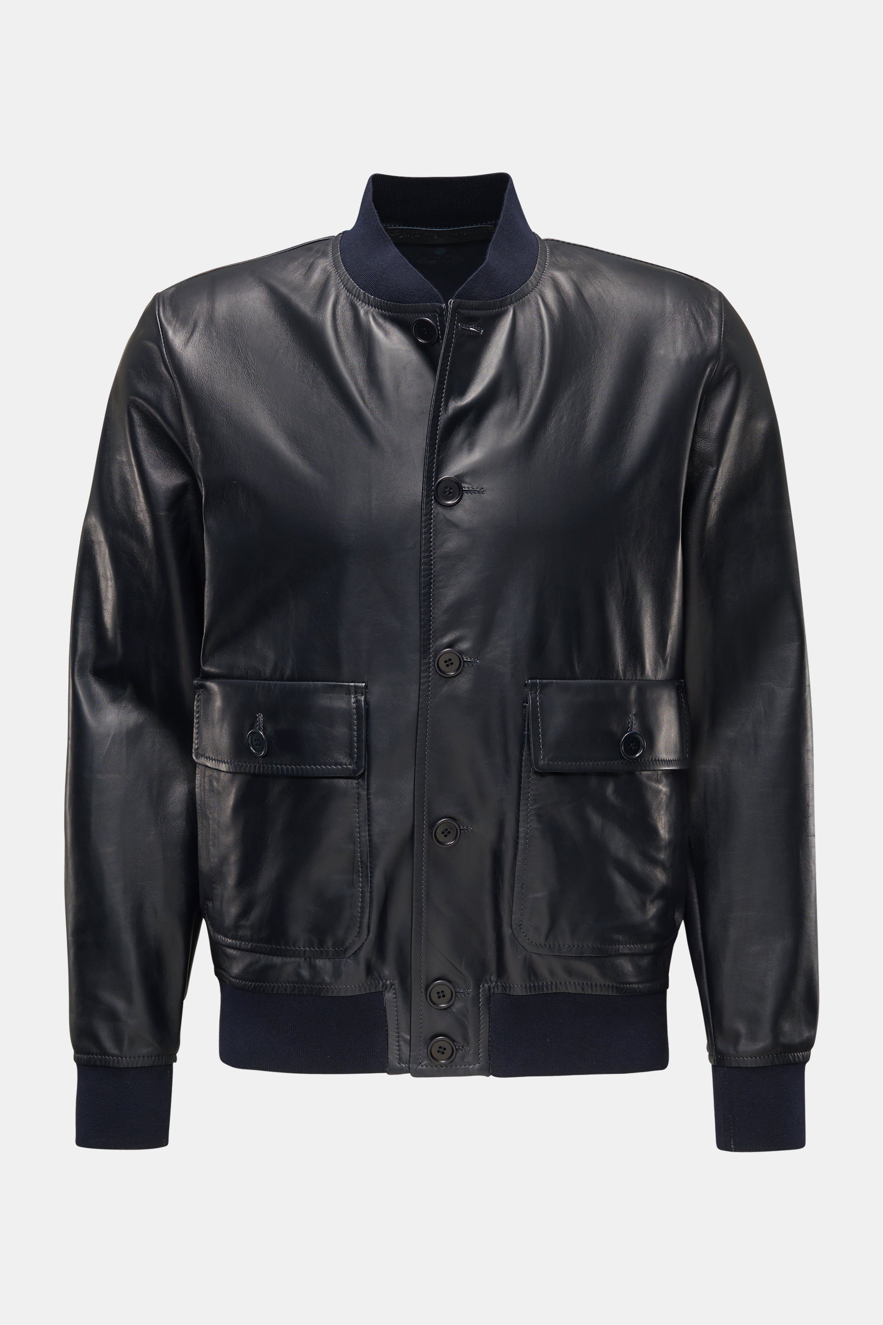 Salvatore Santoro Lederblouson dark navy