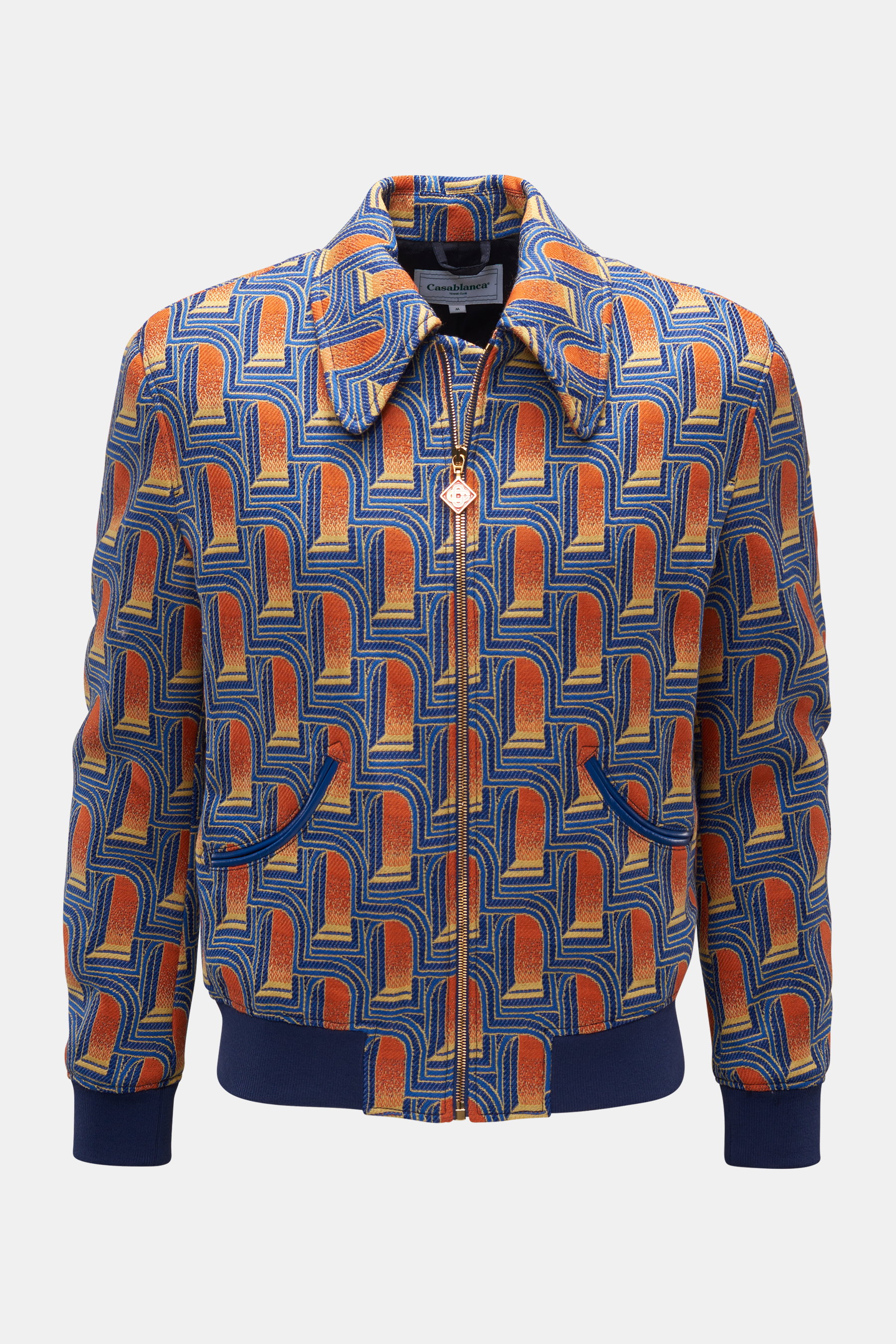 Casablanca Wollblouson 'L' Arche Du Jour' orange/navy/gelb gemustert