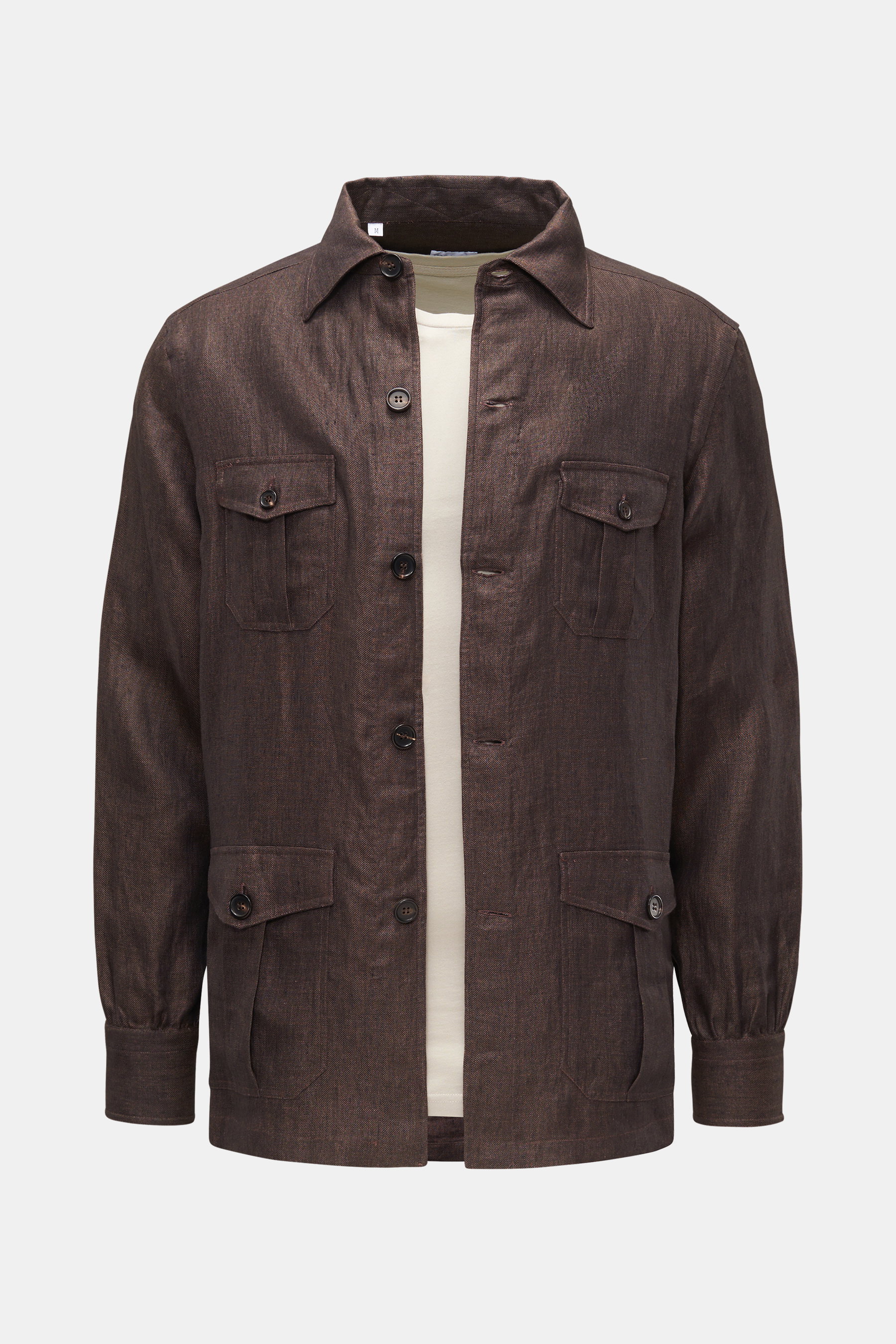 Eddy Monetti Overshirt dunkelbraun