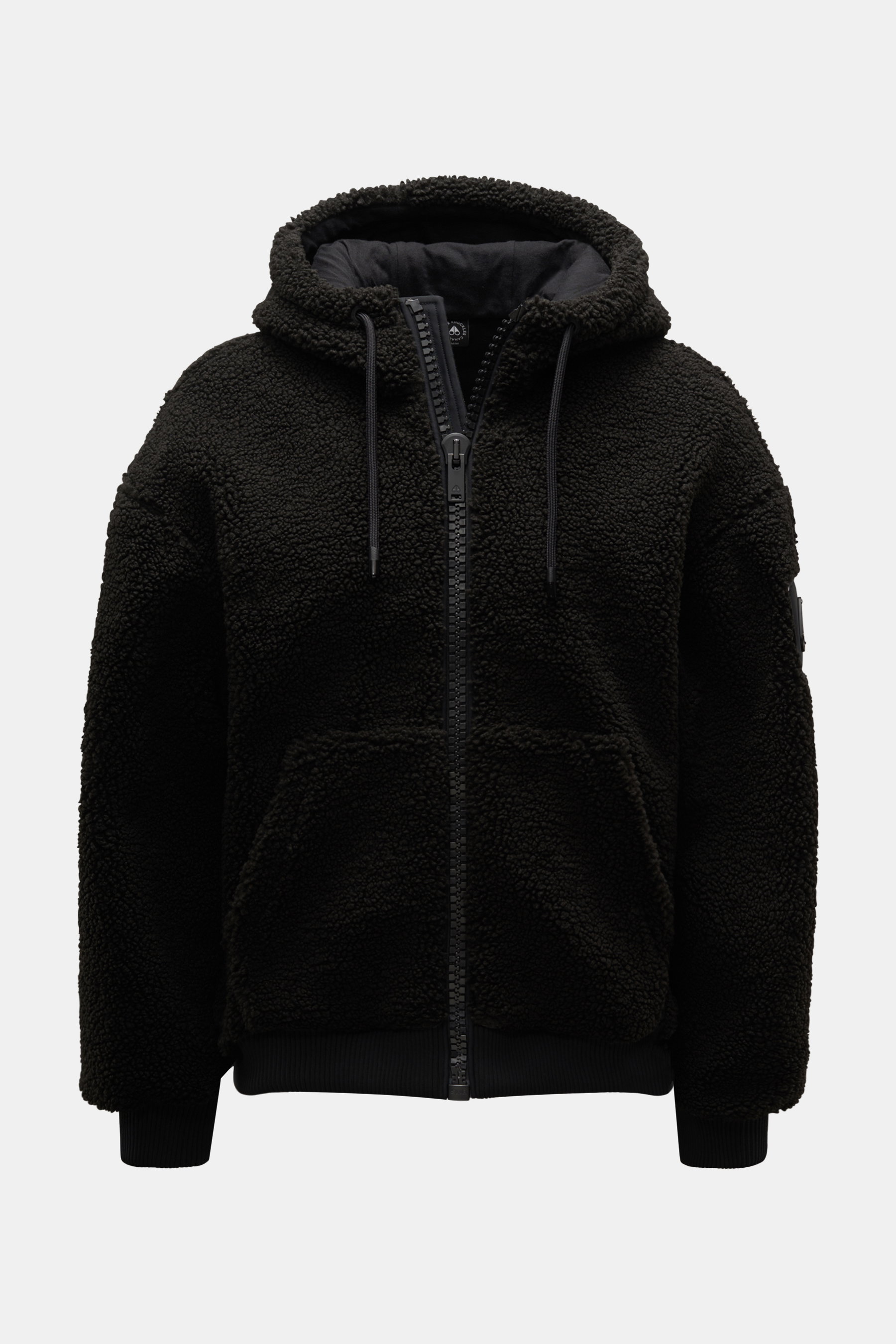 Moose Knuckles Fleece jacket 'Rumson Zip' off-white/black