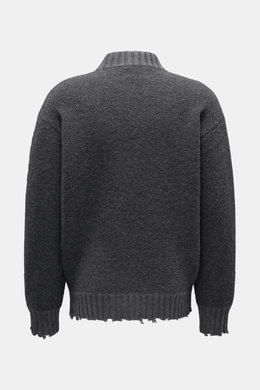 Laneus Strickblouson 'Bouclé Bomber' grau