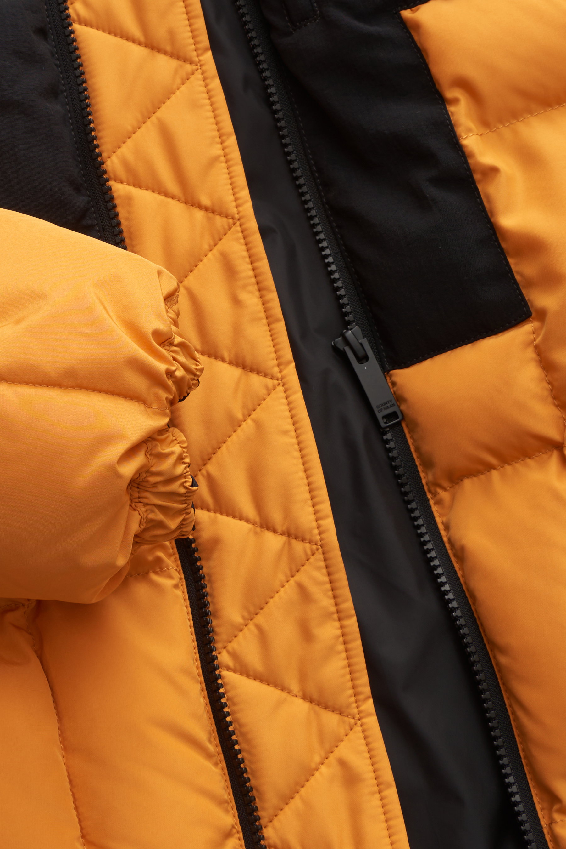 MARCELO BURLON quilted jacket 'Cross Block Puffer' orange/black