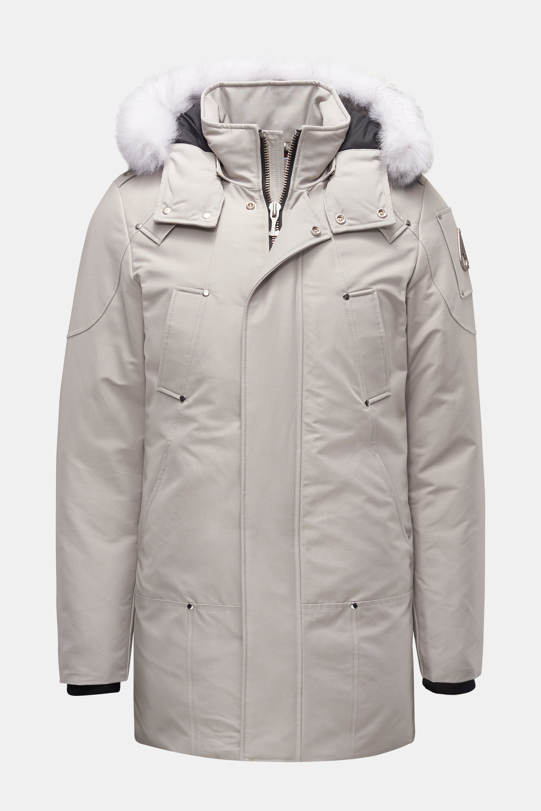 Moose Knuckles Daunenparka 'Stirling Parka' hellgrau