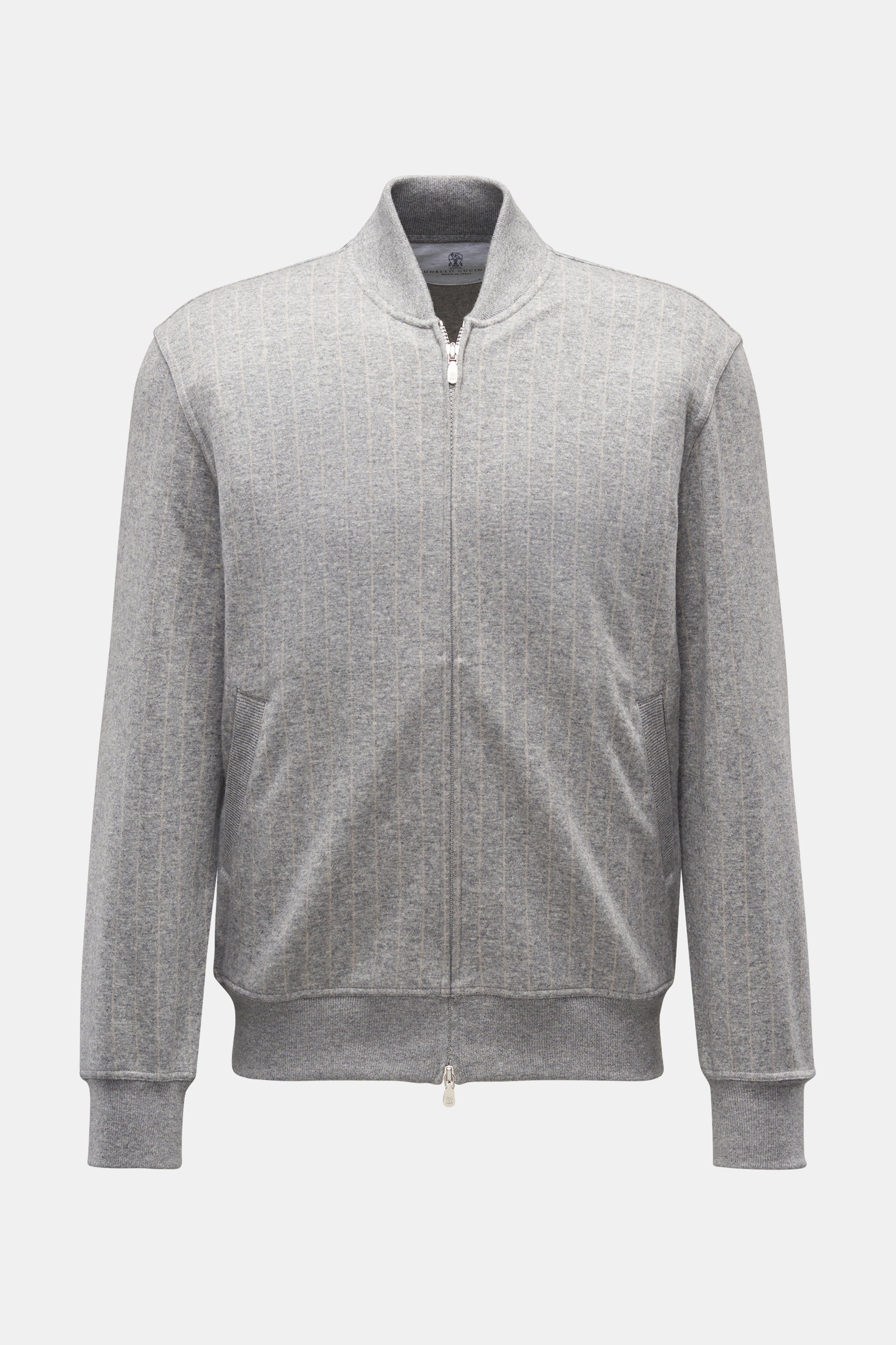 Brunello Cucinelli Blouson grau/beige gestreift