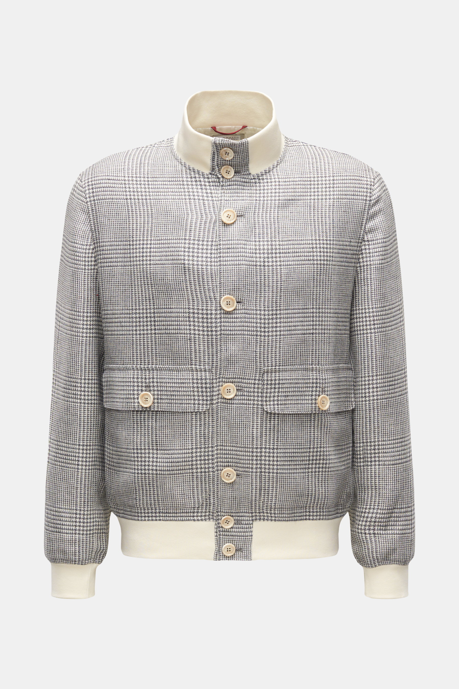 Brunello Cucinelli Blouson creme/grau kariert