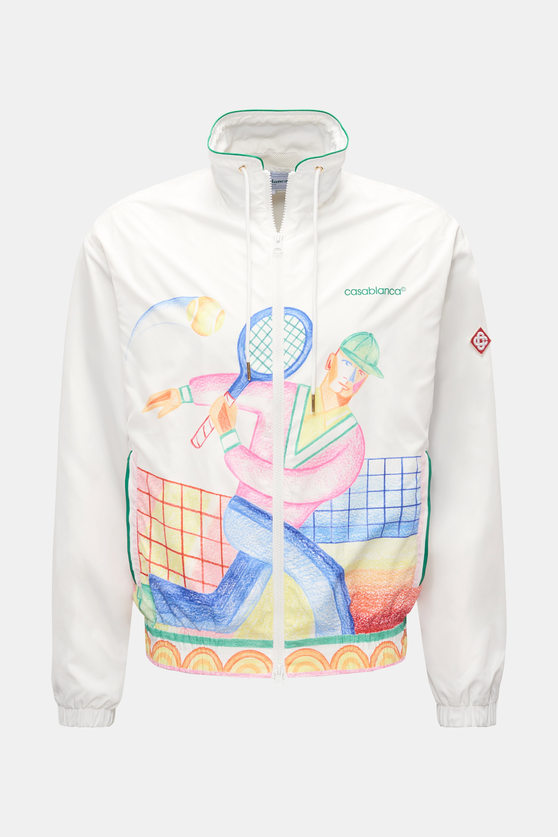 Casablanca Blouson 'Crayon' weiß gemustert