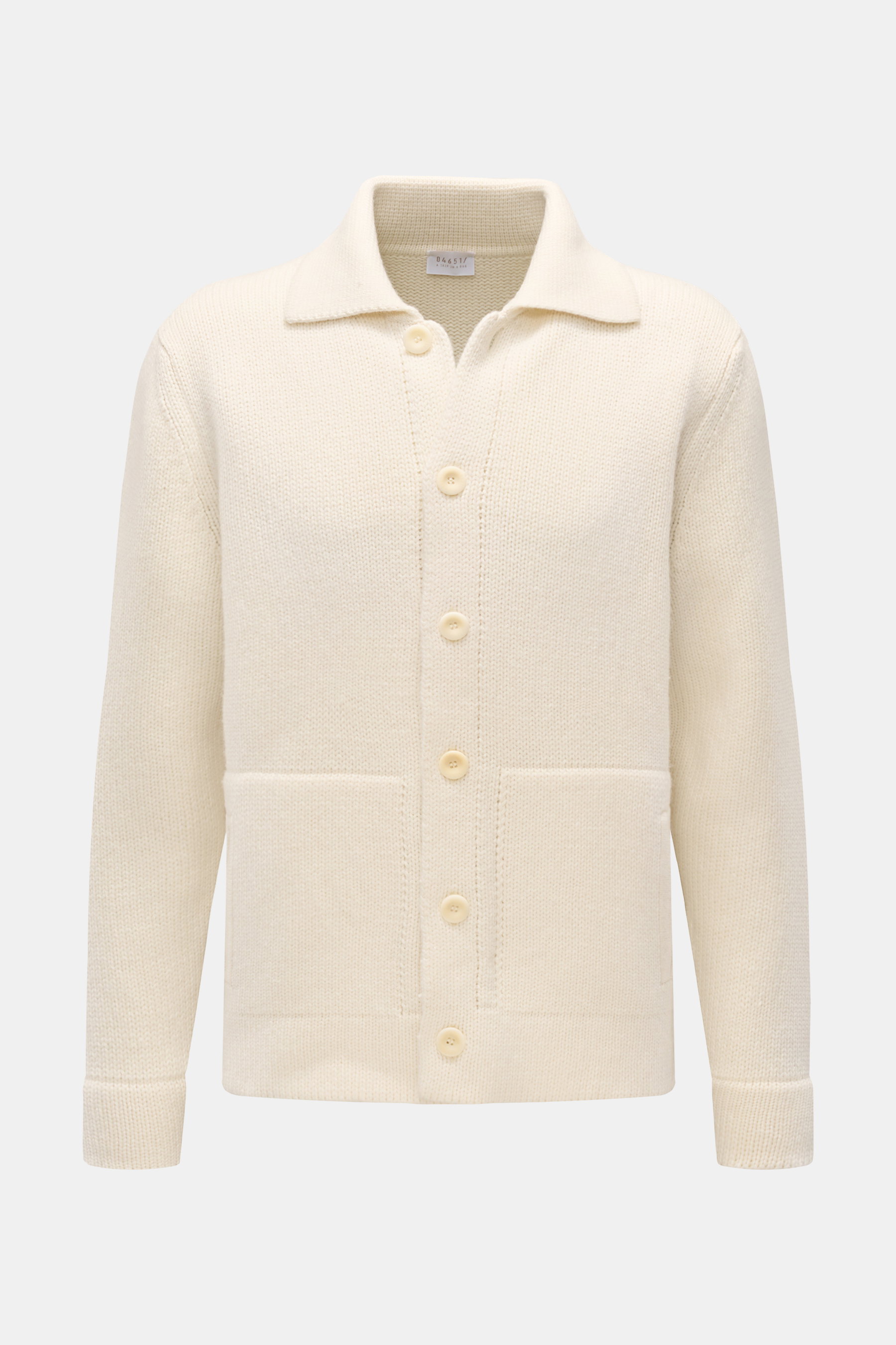 04651/ A trip in a bag Cardigan 'Boiled Blouson' offwhite