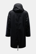 Stone Island Parka 'Twill Wool-TC Ghost Piece' navy, Rückansicht, leichter Wolle-Parka mit Kapuze, herausnehmbarem Futter und regulierbarem Saum.