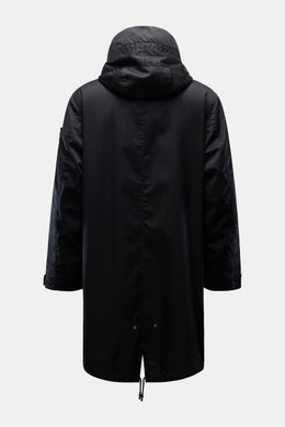 Stone Island Parka 'Twill Wool-TC Ghost Piece' navy, Rückansicht, leichter Wolle-Parka mit Kapuze, herausnehmbarem Futter und regulierbarem Saum.
