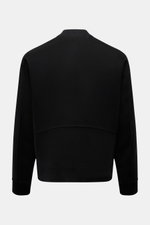 Soft Goat Blouson schwarz, nachhaltiger Woll-Cashmere-Mix, Slim Fit, typische Blouson-Rückansicht mit Rippbündchen, ungefüttert, schräge Taschen.