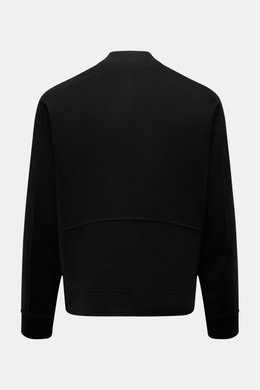 Soft Goat Blouson schwarz, nachhaltiger Woll-Cashmere-Mix, Slim Fit, typische Blouson-Rückansicht mit Rippbündchen, ungefüttert, schräge Taschen.