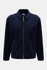 Frontansicht der navy 04651/ A trip in a bag Cordjacke aus elastischer Baumwolle mit Metall-Reißverschluss, Umlegekragen, paspelierten Fronttaschen und regular fit.