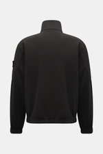 Rear view of Stone Island Jacket 'Light Soft Shell-R' black, a slim fit soft shell with standing collar and elasticated cuffs.