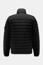 Stone Island Daunenjacke 'Seamless Tunnel Nylon Down-TC' schwarz shown from the back, lightweight, water-repellent, slim fit, with elastic cuffs and compass badge.