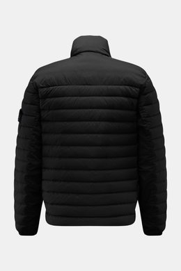 Stone Island Daunenjacke 'Seamless Tunnel Nylon Down-TC' schwarz shown from the back, lightweight, water-repellent, slim fit, with elastic cuffs and compass badge.