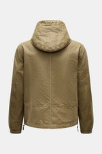 Back view of Stone Island Jacke 'Organic-Look Nylon Panama-TC' oliv in slim fit with hood, elastic cuffs, and water-repellent microfiber canvas.

Description: <p>Mit der Jacke 'Organic-Look Nylon Panama-TC' präsentiert STONE ISLAND ein modernes Modell aus