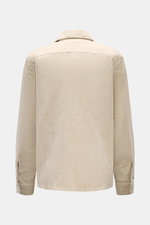 Rückansicht des 04651/ A trip in a bag Cord-Overshirt sand aus leicht elastischem Baumwoll-Cord im Regular Fit mit Manschetten.