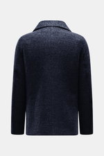 Rückansicht der 04651/ A trip in a bag Cabanjacke dunkelgrau meliert, Mix aus Wolle und Microfaser, Slim Fit, variabler Reverskragen.