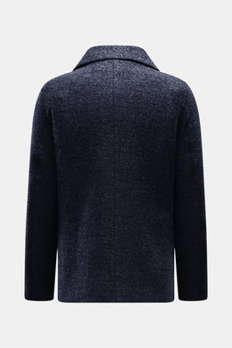 Rückansicht der 04651/ A trip in a bag Cabanjacke dunkelgrau meliert, Mix aus Wolle und Microfaser, Slim Fit, variabler Reverskragen.