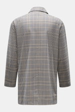 Rückansicht des Barbour Regenmantel 'Check Rokig' navy/oliv kariert, leichter Slim Fit Regenmantel mit klassischem Carcoat-Design.