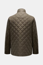 Barbour Steppjacke 'Chelsea Sportsquilt' oliv, Rückansicht, gesteppte Microfaser, leichter Wattierung, Stehkragen mit Cord, Regular Fit.