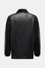 Barbour Wachsjacke 'Bedale' dark navy, Rückansicht, gewachste Baumwolle, Cord-Kragen, Tartan-Futter, Regular Fit, praktische Taschen, Zwei-Wege-Reißverschluss.