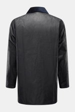 Back view of Barbour Waxed jacket 'Beaufort' dark navy made of robust, water-repellent waxed cotton with corduroy collar.

Description:  
<p>A true classic in the British outdoor tradition: The waxed jacket 'Beaufort' by BARBOUR is made of robust, waxed c
