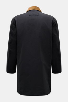 Barbour Parka 'Icons Border' dark navy von hinten, leichter Parka mit Cord-Kragen, Baumwoll-Microfaser-Mix, Regular Fit, Windblende, schräge Taschen.