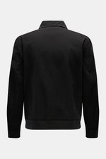 Schwarzer 04651/ A trip in a bag Blouson 'Peached Cotton' in Slim Fit, Rückansicht mit Umlegekragen, elastischem Saum- und Ärmelbündchen.
