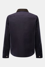 Manifattura Ceccarelli Wachsjacke 'Heavy Shirt' dark navy, Rückansicht, gewachste Baumwolle, Slim Fit, Cordkragen, wasserabweisend, atmungsaktiv, Druckknöpfe.