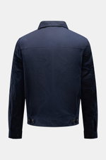 Manifattura Ceccarelli Wachsjacke 'Blazer Coat' navy, Rückansicht, gewachste, wasserabweisende Baumwolle, Slim Fit, Umlegekragen, Knopfärmel.