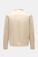 Rückansicht des 04651/ A trip in a bag Blouson 'Griffin' beige aus reiner Baumwolle, Slim Fit mit Umlegekragen, elastischem Saum und Ärmelbündchen.