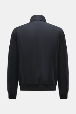 Rear view of Moorer Down blouson 'Janos' navy, high-quality microfibre, slim fit, standing collar with snap buttons, ribbed bands, warm down lining. 

<p>The down blouson 'Janos' by MOORER perfectly combines functionality and timeless style. Made of high-