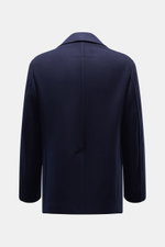 Rückansicht der Tom Ford Cabanjacke navy aus reiner Wolle mit breitem Reverskragen, Rückenmittelschlitz, Slim Fit und glattem Futterstoff.