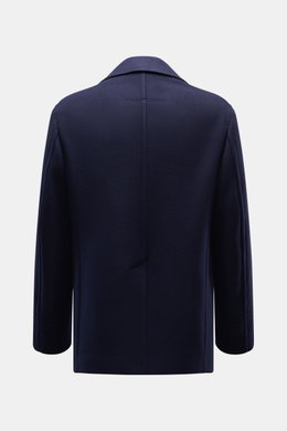 Rückansicht der Tom Ford Cabanjacke navy aus reiner Wolle mit breitem Reverskragen, Rückenmittelschlitz, Slim Fit und glattem Futterstoff.