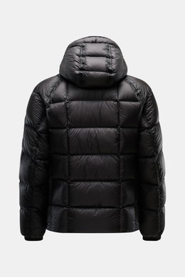 C.P. Company Daunenjacke 'DD-Shell' schwarz, Rückansicht, glatte Microfaser, Slim Fit, wärmend, wind- und wasserabweisend, Kapuze mit Tunnelzug.
